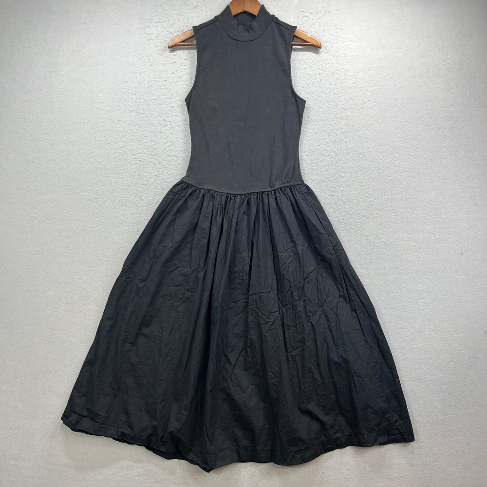Free People Free-est Midi Dress Women Small Black Mock Neck Sleeveless Boho Chic